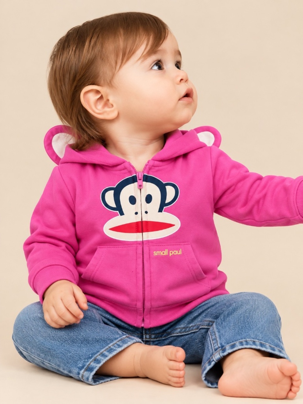 Small Paul monkey ears jacket and onesie.